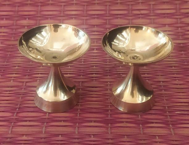 SujArta Brass (Pack of 2) Table Diya Set
