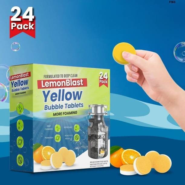 BNB Ghar Yellow Bubble Tablets Lemonblast Deep Clean Bubble Tablets Easy Drop In Tablet Crystal Drain Opener