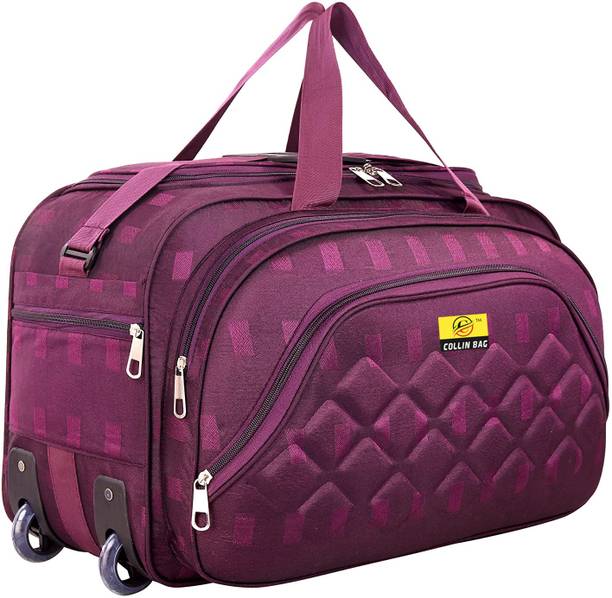 60 L Strolley Duffel Bag - travel duffel luggage trolley heavy duty premium bag 60L - Purple - Large Capacity