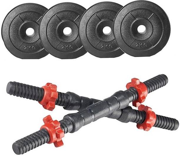 CLOVERBYTE COMBO Home gym & Fitness Kit, 2.5 kg x 4 (PVC, Adjustable, Black) Adjustable Dumbbell