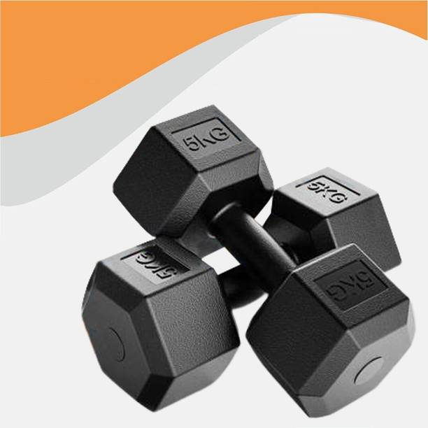 COGNANT FITNESS (5kg Pair) Dumbbell Set - 1 Pair of Dumbbells - best for Home FITNESS Fixed Weight Dumbbell