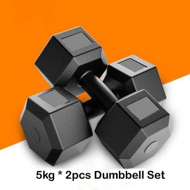DCS Pro FITNESS 5kg Pair (5kg * 2pcs.) of PVC Dumbbells - best for Home Work-Out Fixed Weight Dumbbell
