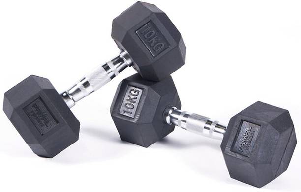 yash fitness HEX DUMBBELL 2pcs * 10kg FOR GYM & HOME EXERCISE. Fixed Weight Dumbbell