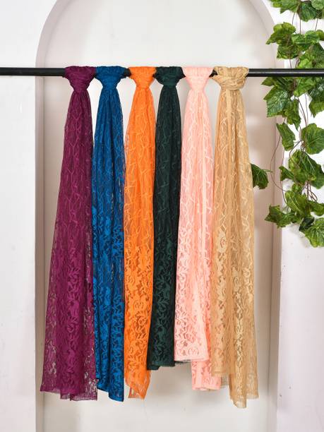 Nakoda Creation Net Self Design Women Dupatta