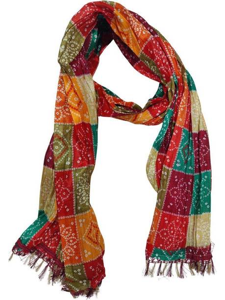 Honey Fashion Bhagalpuri Silk Printed Multicolor Unisex Dupatta
