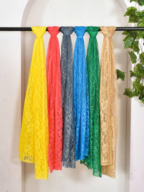 Nakoda Creation Net Self Design Women Dupatta