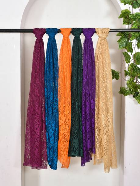 Nakoda Creation Net Self Design Women Dupatta