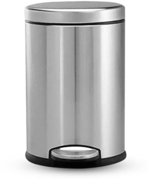 SHREVIIMPEX Stainless Steel Plain Pedal Bin with Plastic Bucket And Lid Plastic Dustbin