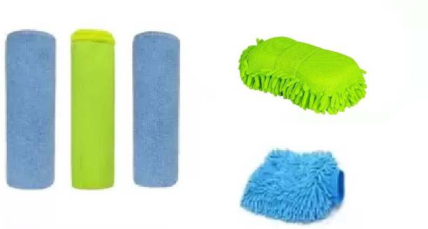 WINKCART Complete Car Cleaning Kit: Full interior exterior car cleaning supplies Soft Microfiber Cloth Towel, Wash Mitt Sponge,Gloves Vehicle Interior Cleaner