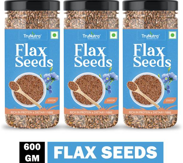 TruNutra flax seeds for hair growth omega 03 with zinc and fibre Super Food edible seeds Brown Flax Seeds