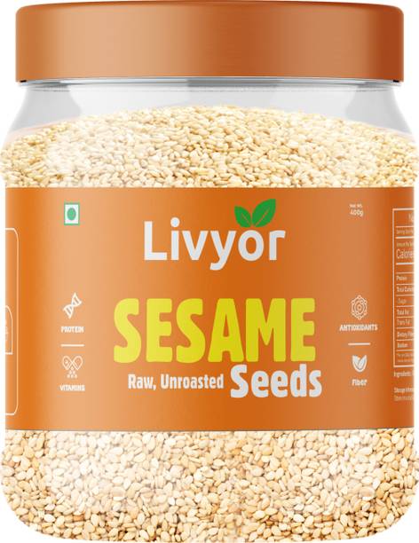 LIVYOR White Sesame Seeds for eating, Raw Till Sesame Seeds