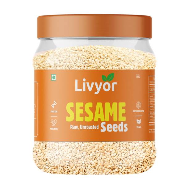 LIVYOR White Sesame Seeds for eating, Raw Till Sesame Seeds