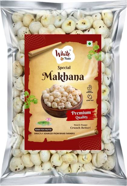 WHITE NUTS Hand Picked and Farm Fresh Hygienically Packed Lotus Seeds(Makhana)