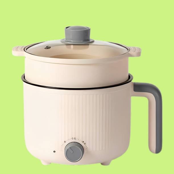YAKINAM Portable Electric Cooker with Steaming Bowl Attachment Food Steamer