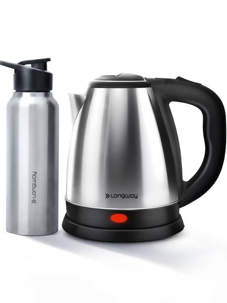 Longway Kestro 1500 W Stainless Steel with Water Bottle Combo for Boiling, Tea & Coffee Electric Kettle