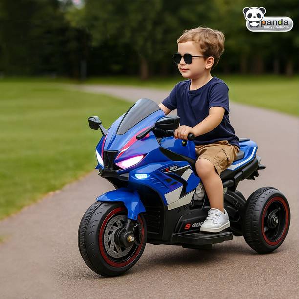 PANDA BABY PRODUCTS S400 6W Ride-On Bike for Kids with Dual Seating, Pedal & Bluetooth Music Bike Battery Operated Ride On