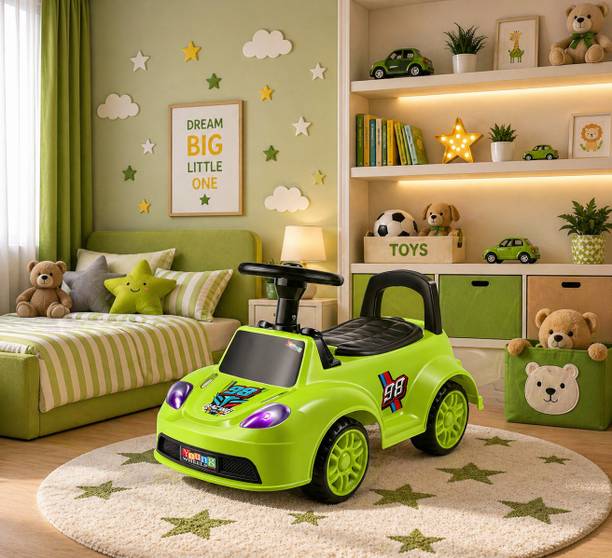 Chaps Kids Manual Ride-On Car with Back Support & Smooth Wheels | Boys Ride on Car Rideons & Wagons Battery Operated Ride On