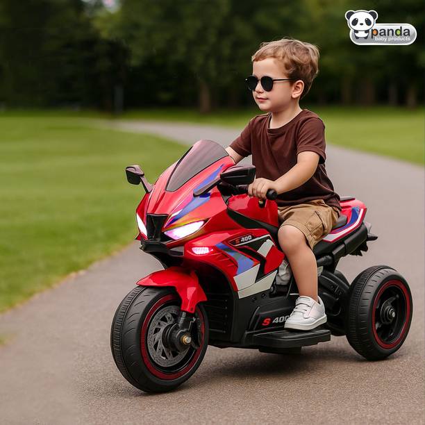 PANDA BABY PRODUCTS S400 6W Ride-On Bike for Kids with Dual Seating, Pedal & Bluetooth Music Bike Battery Operated Ride On