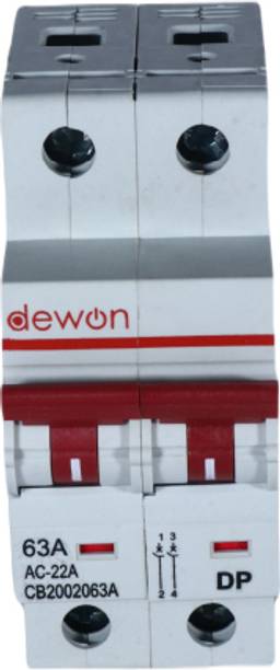 डिवन इलेक्ट्रिक 63A C Type DP ISOLATOR 10kA 63A MCB