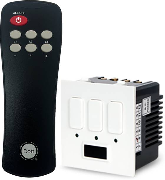DOTT Cube Modular Remote Switch for 3 Lights, One Way Wireless Electrical Switch(Pack of 1 Remote And 1 Switch)A Home Automation Device. One Way Electrical Switch 5 A One Way Electrical Switch
