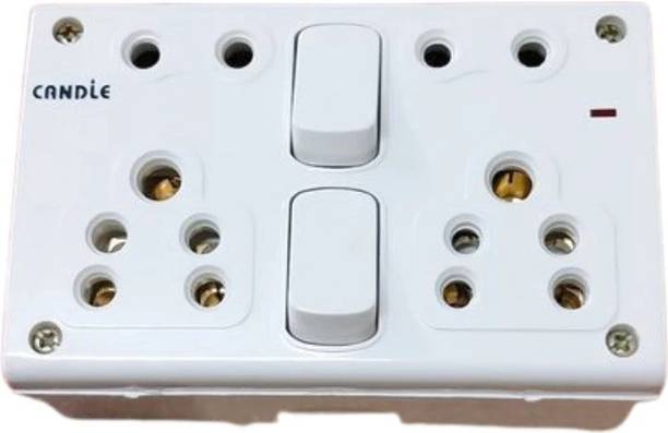 CANDLE Unbreakable 6amp. 2 switch+4 outlet+Indicator Combined Box 6 A One Way Electrical Switch