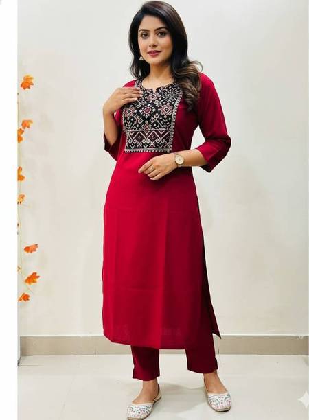 Printed, Floral Print Viscose Rayon Straight Kurta for Women