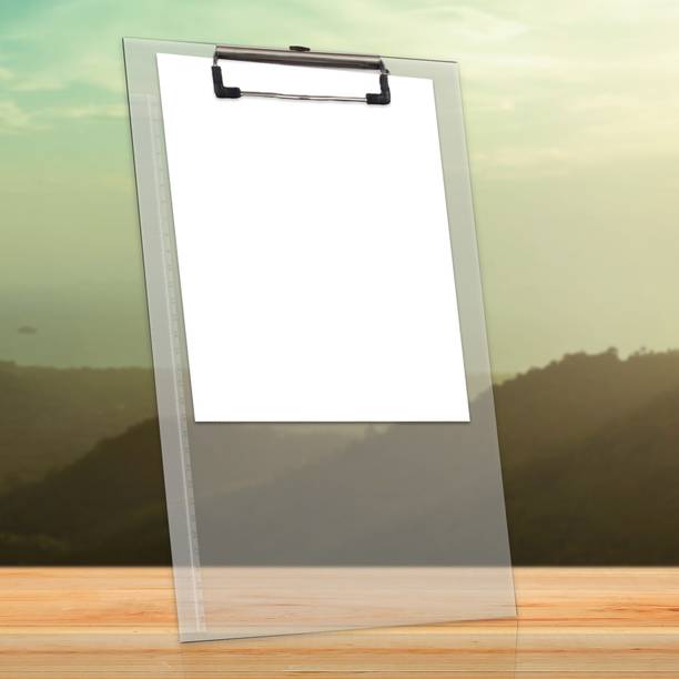 BOOKFORD Clear Transparent Paper Clipboard Drawing/Writing/Exam board with Clip & Elastic