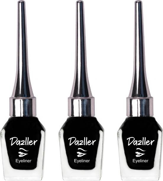 Dazller Washable Eyeliner(Pack of 3 X 6.5mL), Velvet Matte, Smudge proof,Water-resistant 19.5 ml