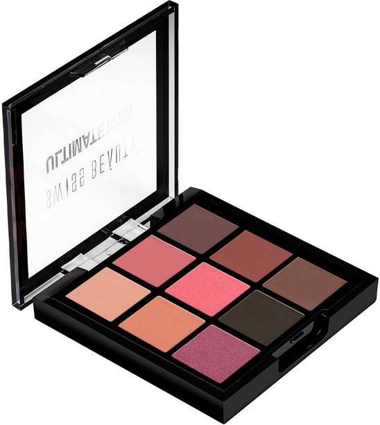 SWISS BEAUTY Ultimate 9 Pigmented Colors Eyeshadow Palette|Shimmery and Metallic Finish 6 g