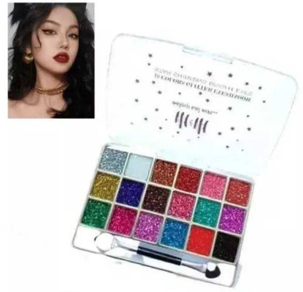 Trendy styler Smudgeproof sparkle glitter eyeshadow palette 18 g