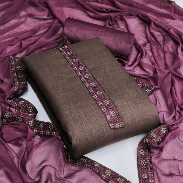 Unstitched Cotton Blend Kurta & Churidar Material Self Design Price in India