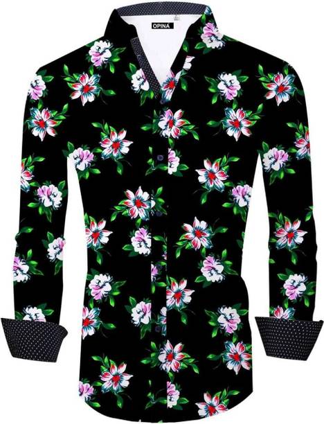 Unstitched Polyester Shirt Fabric Floral Print