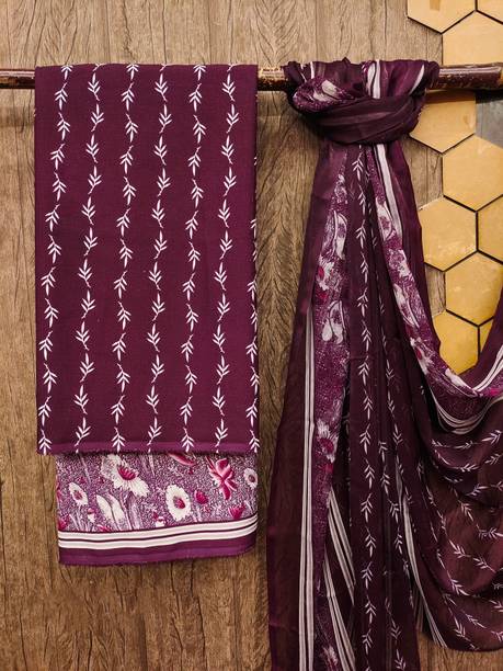 ANAND Crepe Floral Print Salwar Suit Material