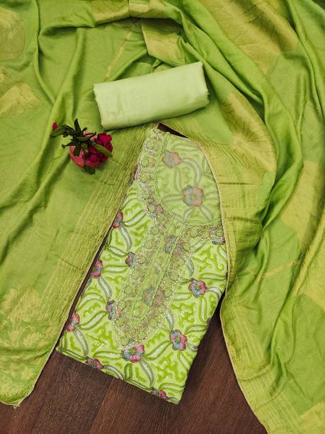 manvaa Organza Embellished Salwar Suit Material