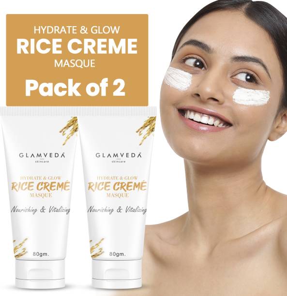 GLAMVEDA Hydrate & Glow Rice Crème Masque ( Pack Of 2 )| Paraben Free
