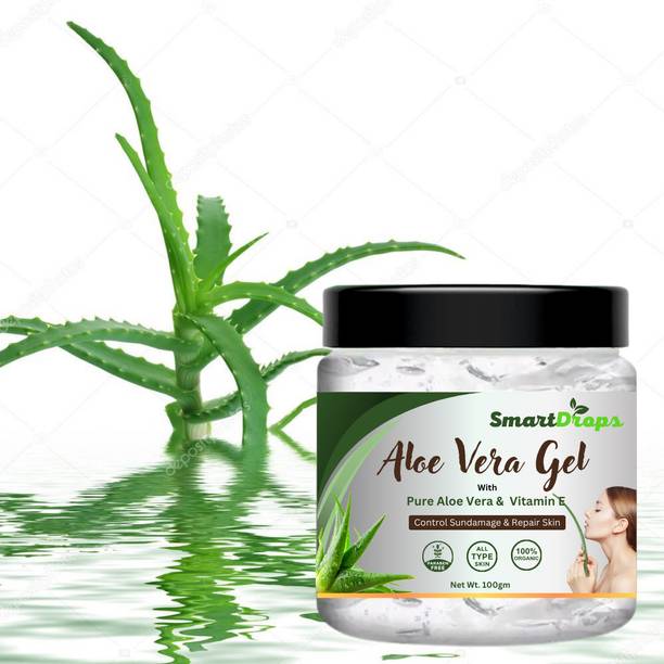 smartdrops Aloe Vera Face Body Hair GEL For Anti-inflammatory||revitalizes||(pack of 1)