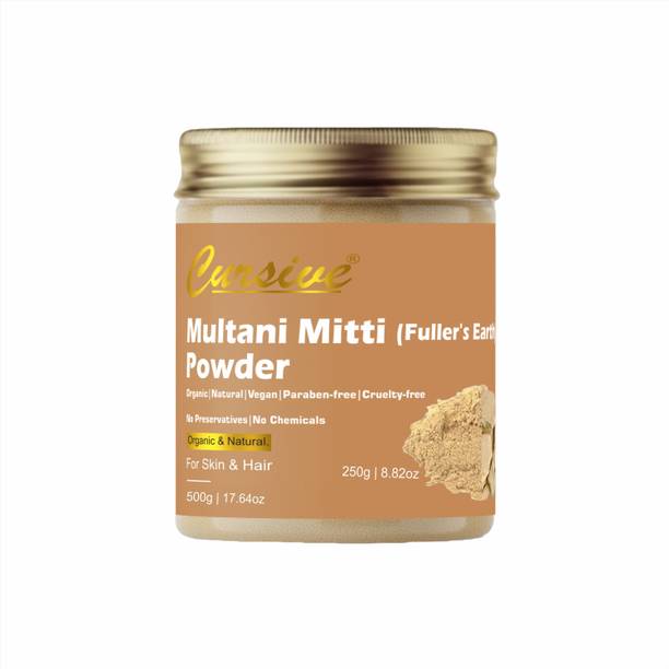 Cursive 100% Natural Organic Multani Mitti (Fuller’s Earth) Powder for Face, Skin & Hair