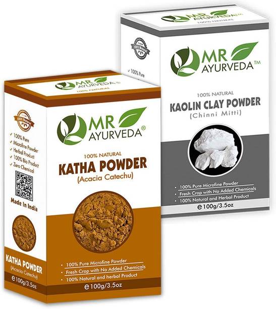 MR Ayurveda Katha Powder and Kaolin Clay Powder - Set of 2