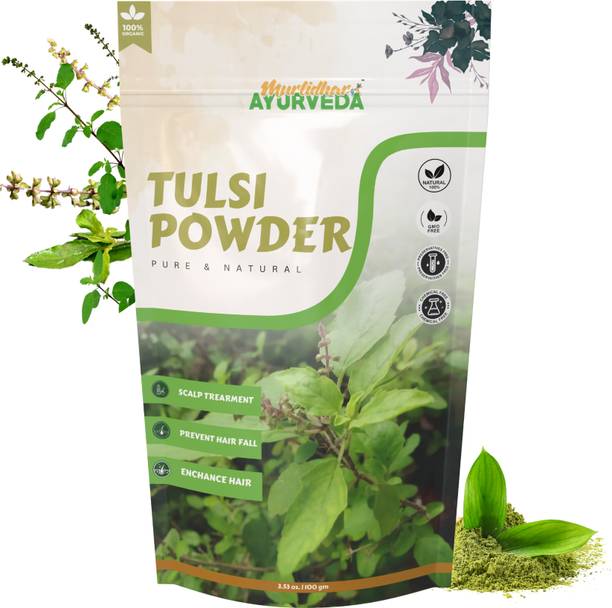 Murlidhar 100% Pure Tulsi Powder for Hair & Skin | Organic Holy Basil