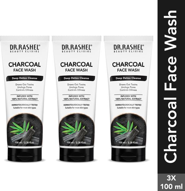 DR.RASHEL Charcoal with Activated Charcoal & Liquorice for Oil Control | All Skin Types Face Wash