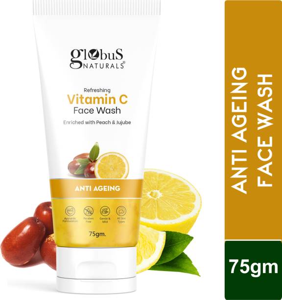 Globus Naturals Anti-Ageing Skin Brightening Vitamin C Enriched with Peach & Jujube Face Wash