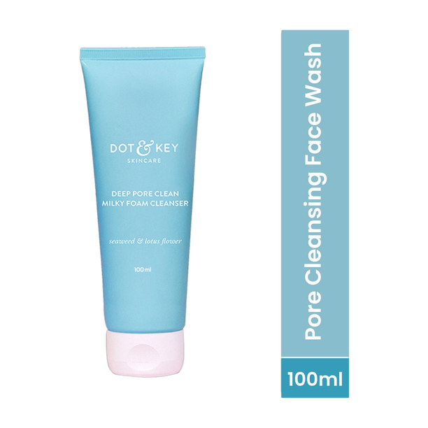 Dot & Key Deep Pore Clean Foam with Seawood Extract,Minimizes Pores, Controls Oil Face Wash