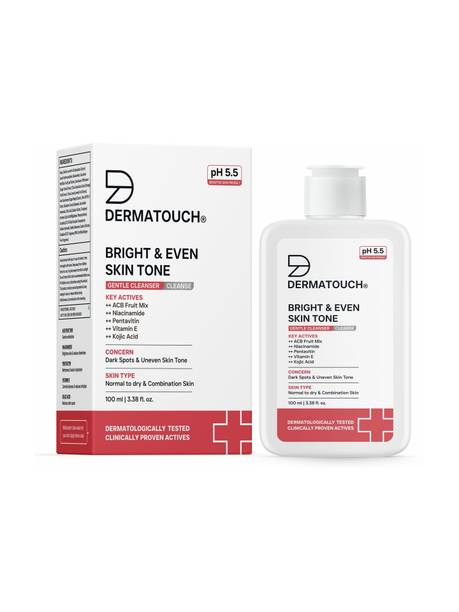 Dermatouch Bright & Even Skin Tone Gentle Cleanser | Helps Reduce Dark Spots & Uneven Tone | pH 5.5 Daily  Face Wash
