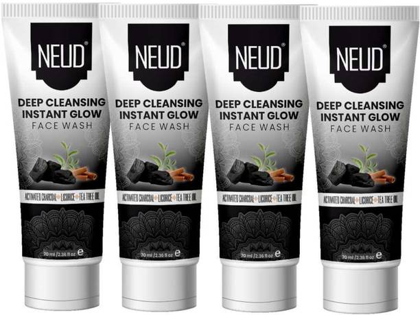 NEUD Deep Cleansing Instant Glow  for Men and Women (Pack of 4) Anti Acne Face Wash