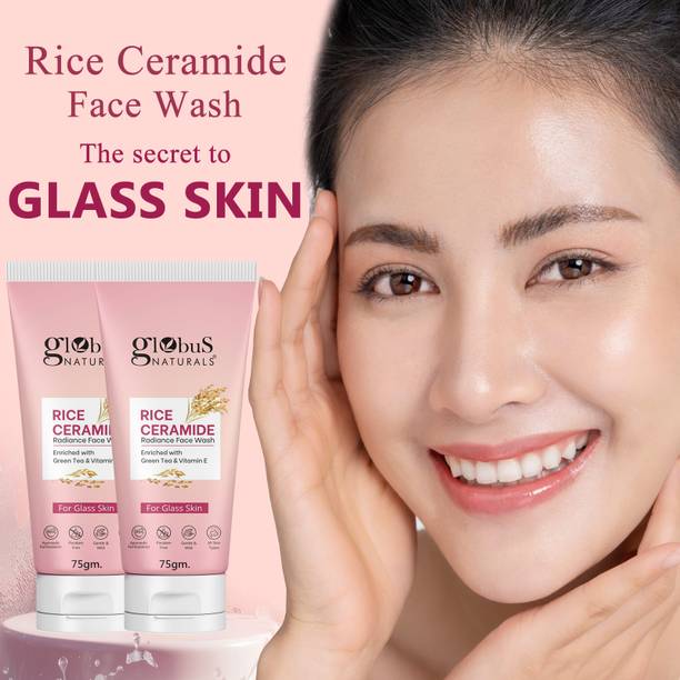 Globus Naturals Rice Ceramide Radiance , Enriched with Green Tea & Vitamin E, Pack of 2 Face Wash