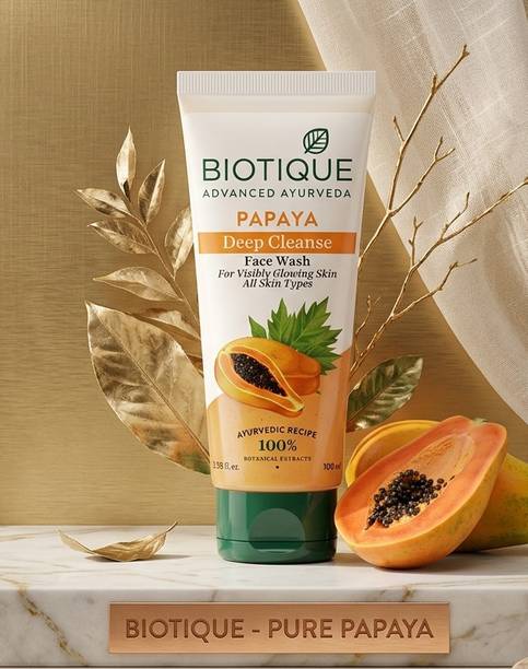 BIOTIQUE Papaya Deep Cleanse  Botanical Extracts Face Wash