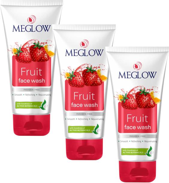 meglow Fruit Facewash for Smooth & Refreshing Skin 70g Pack of 3 Face Wash