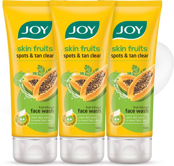 Joy Skin Fruits Spots & Tan Clear Papaya  (Pack of 3X50) For All Skin Types Face Wash