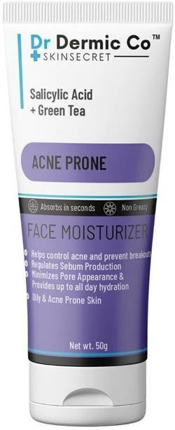Dr Dermic Co Acne-Prone Face Moisturizer – 2% salicylic | Hydrating Daily Cream for Oily