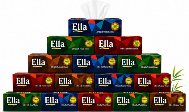 ELLA Facial Tissue Soft Absorbent Made of Virgin Paper 100 Pulls Per Box 2Ply